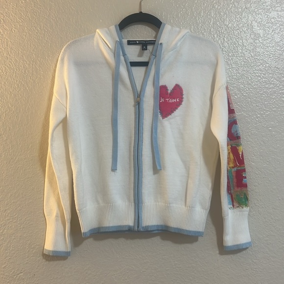AQUA x Kerri Rosenthal Love Graphic Zip Up Hoodie - Picture 3 of 7